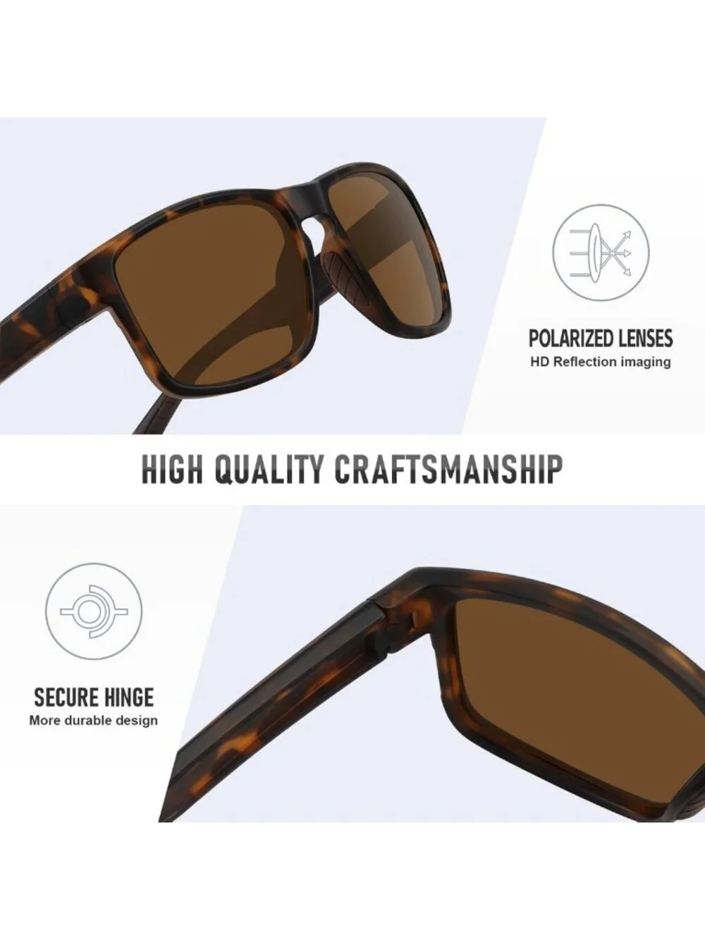 Polarized Sports Sunglasses for Men & Women - UV Protection, Unbreakable, Ideal